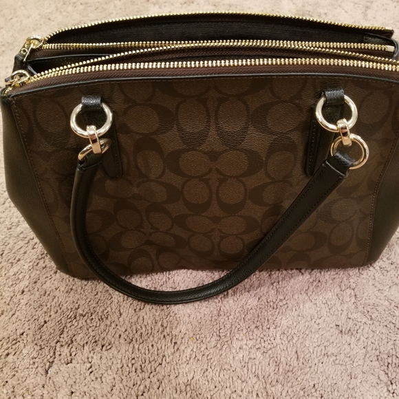Black brown and gold Coach Purse - Picture 5 of 9